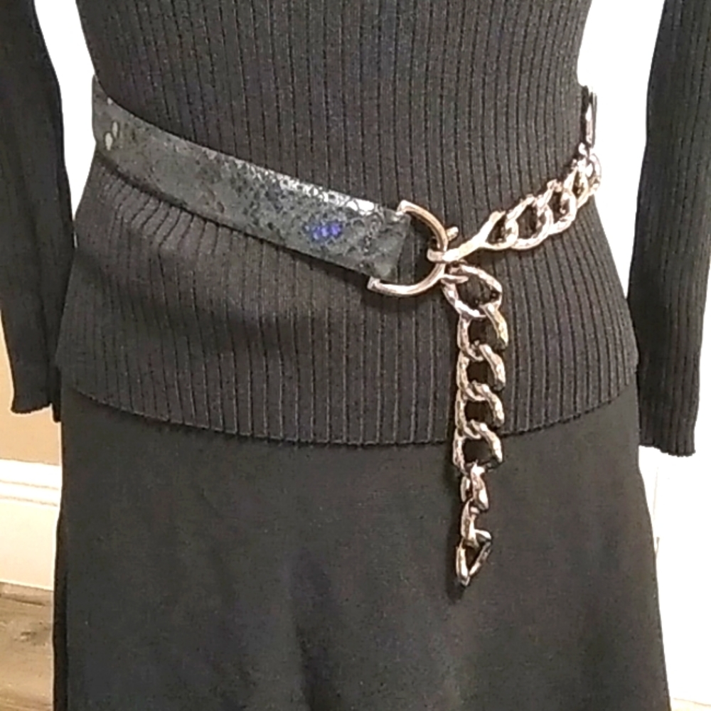 SANDY DUFTLER Designs snake print leather belt size S